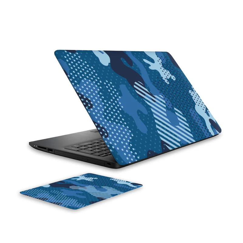 Military Blue Laptop Skin and Mouse Pad Combo