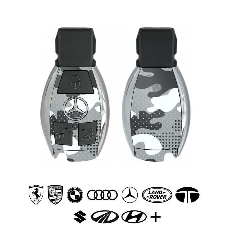 Military Grey Camo Car Key Skins - Image 3
