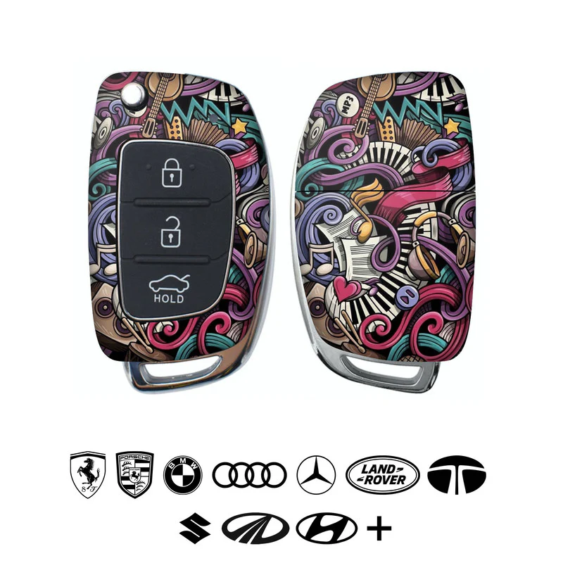 Music Abstract Car Key Skins