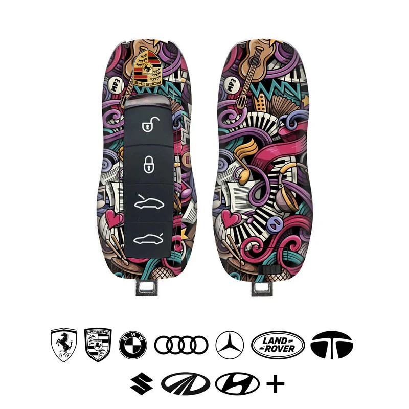 Music Abstract Car Key Skins - Image 3