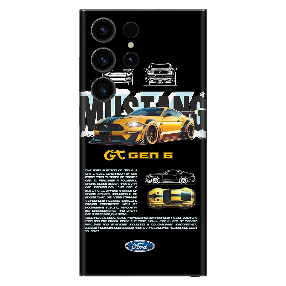 Mustang Gen6 Black Mobile Skin