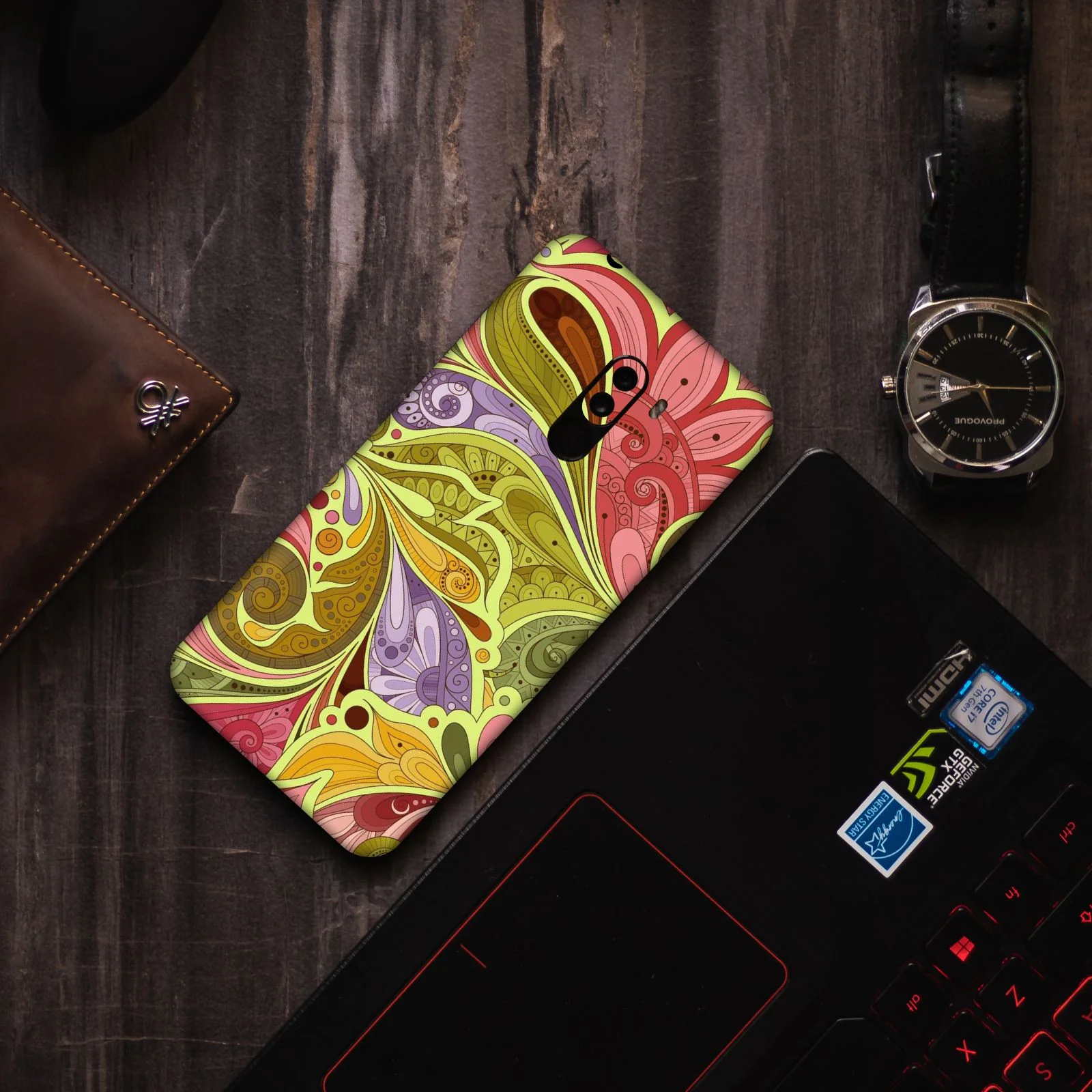Mustard Floral Mobile Wrap