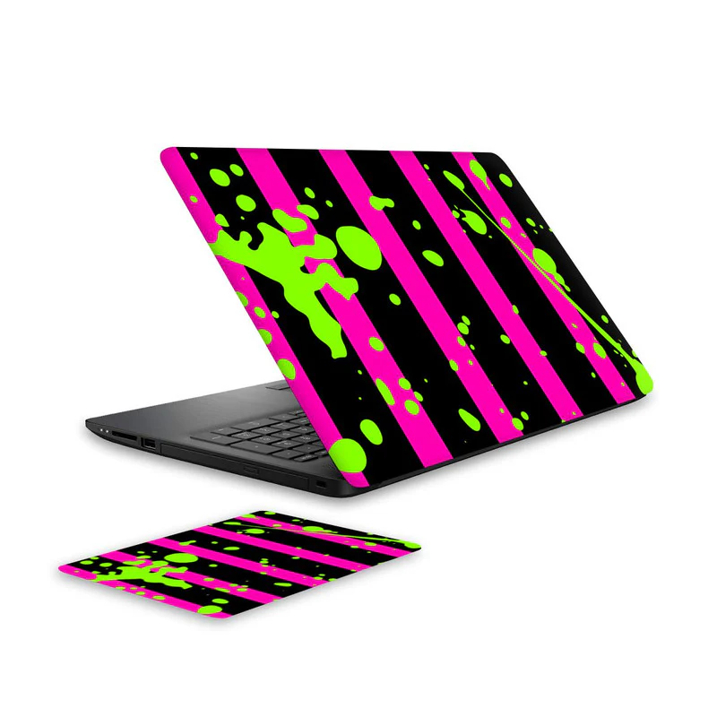 Neon Patterns Laptop Skin and Mouse Pad Combo