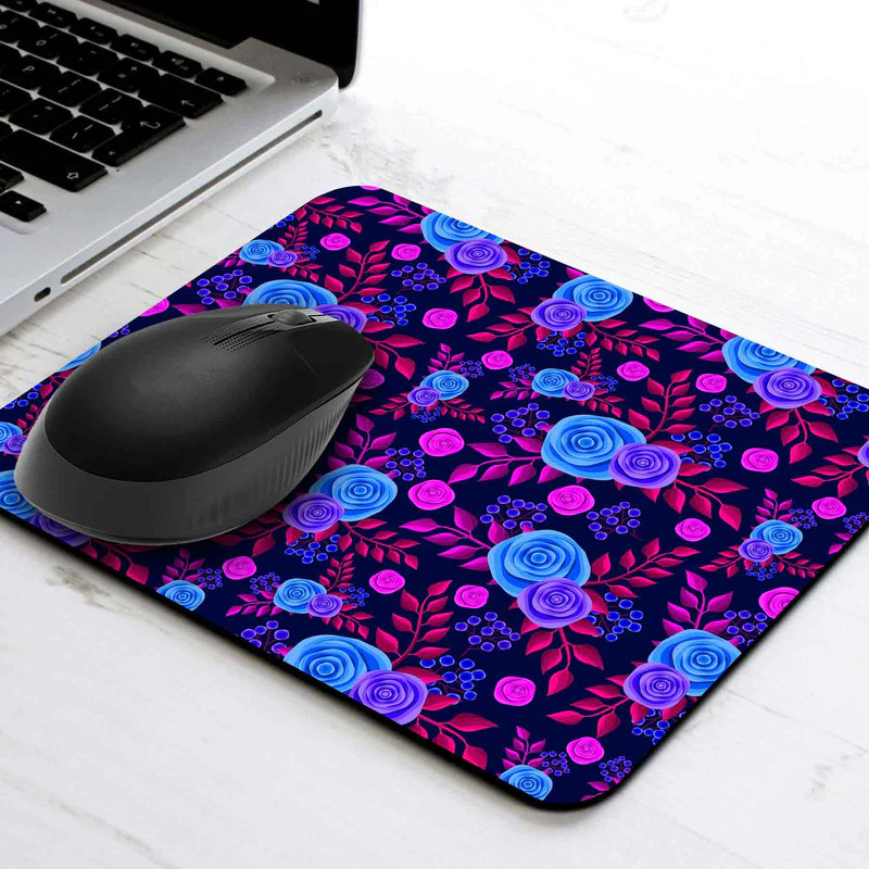 Neon Roses Mouse Pad