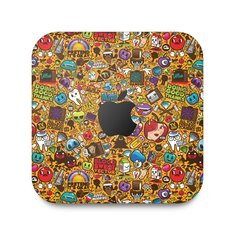 Olive Yellow Abstract Skin For Apple Mac Mini