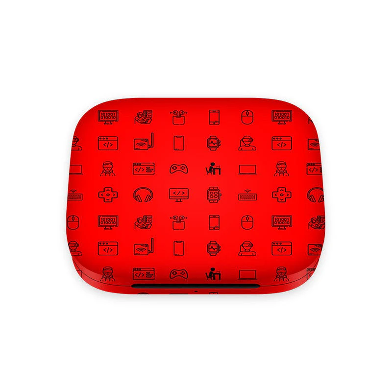 OnePlus Buds 3 Tech Icons Red Skin