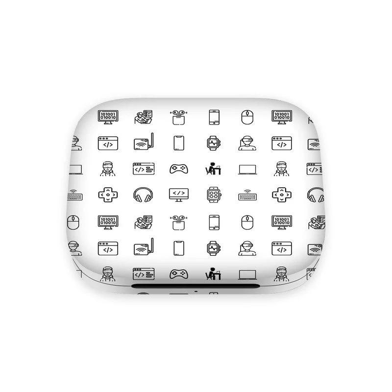 OnePlus Buds 3 Tech Icons White Skin