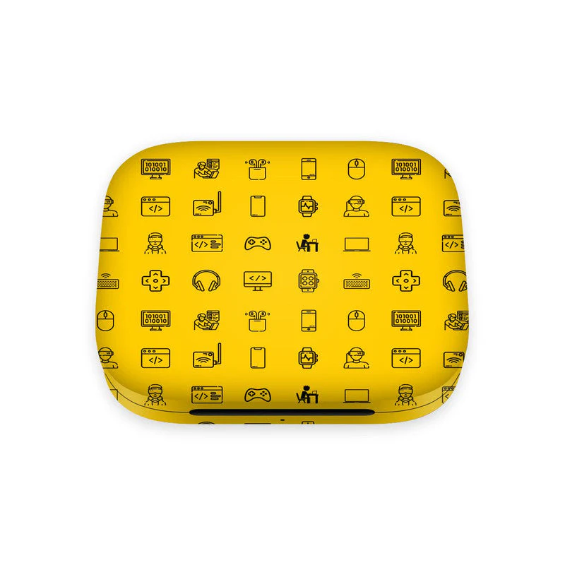 OnePlus Buds 3 Tech Icons Yellow Skin