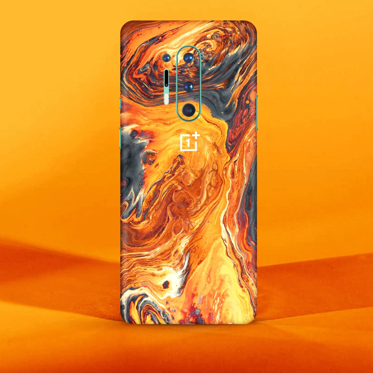 Orange Liquid Marble Mobile Skin