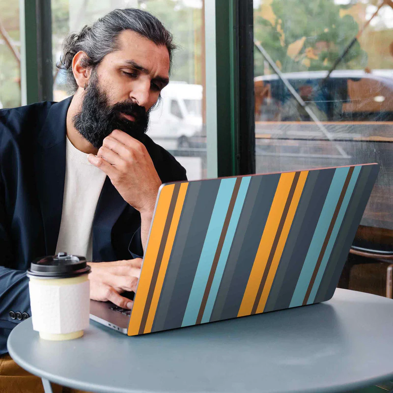 Orange Stripes Laptop Skins - Image 2