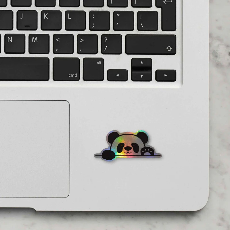 Panda 5 Holographic Laptop Sticker - Image 2