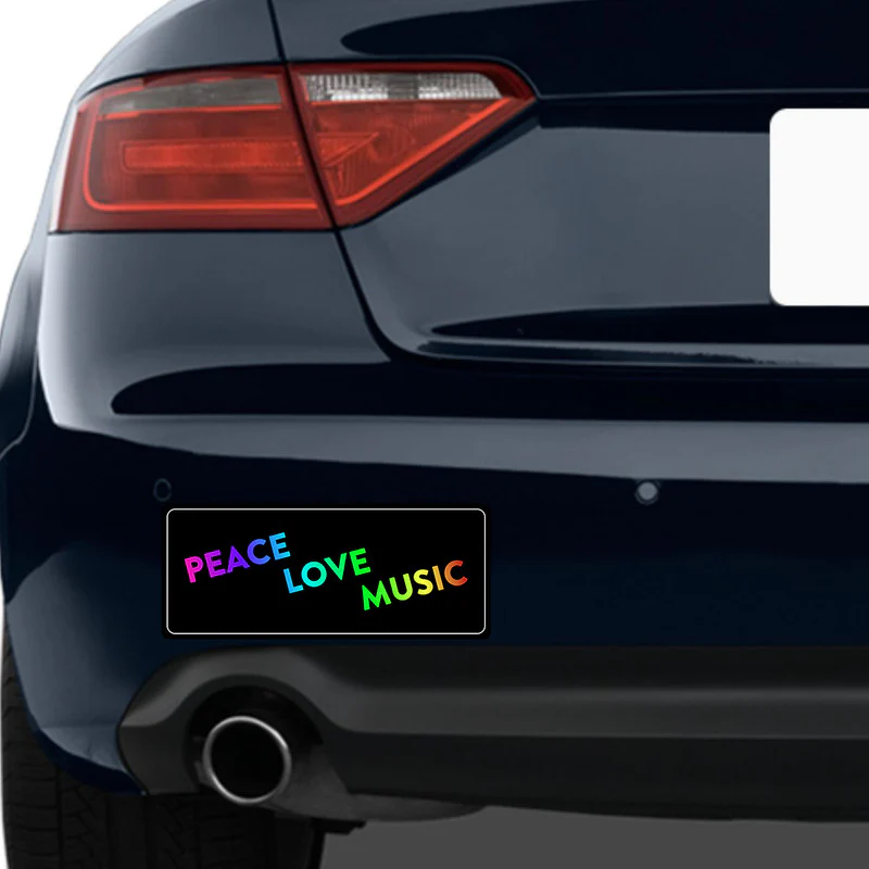 Peace Love Music Car Bumper Sticker - Image 2