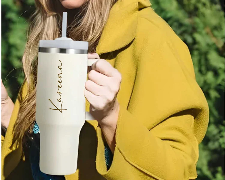 Personalized Coffee Tumbler - Large Insulated Travel Mug 1200 ML - Image 5