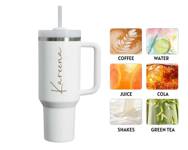 Personalized Coffee Tumbler - Large Insulated Travel Mug 1200 ML - Image 6