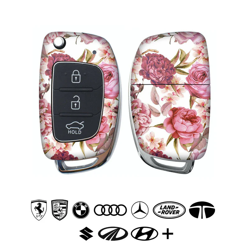 Pink Floral 2 Car Key Skins