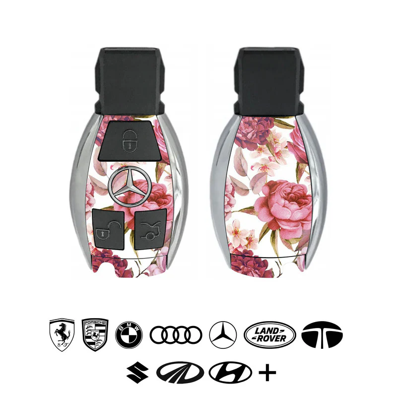 Pink Floral 2 Car Key Skins - Image 2