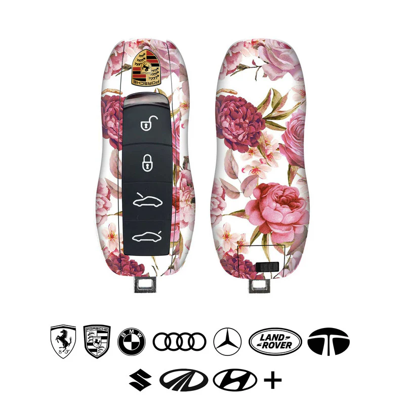 Pink Floral 2 Car Key Skins - Image 3