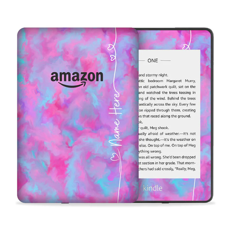 Pink Paint Custom Name Skin For Kindle