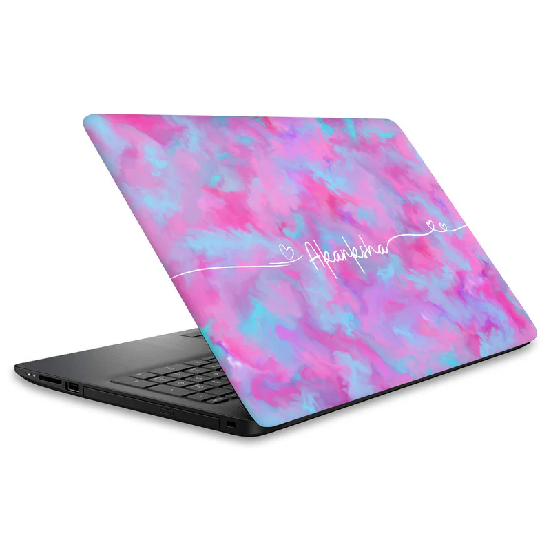 Pink Paint Laptop Skin - Custom Name