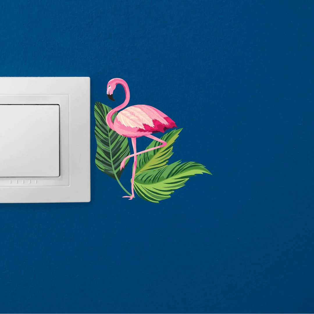 Pink Tall Bird Wall Sticker