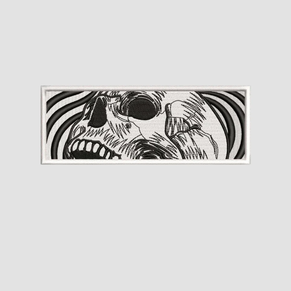 Skull Embroidered White Oversize T-Shirt - Image 2