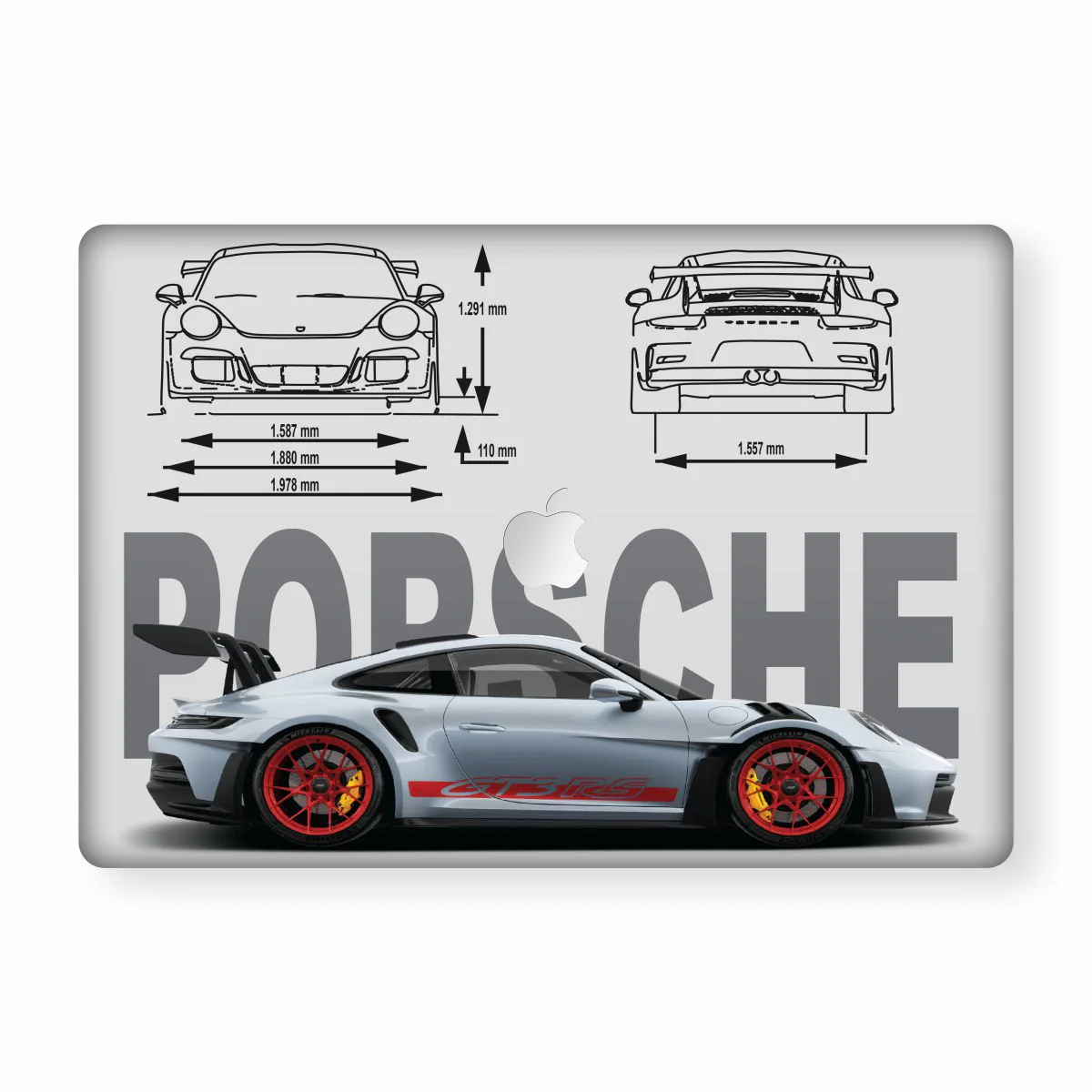 Porchse Blueprint Macbook Skin