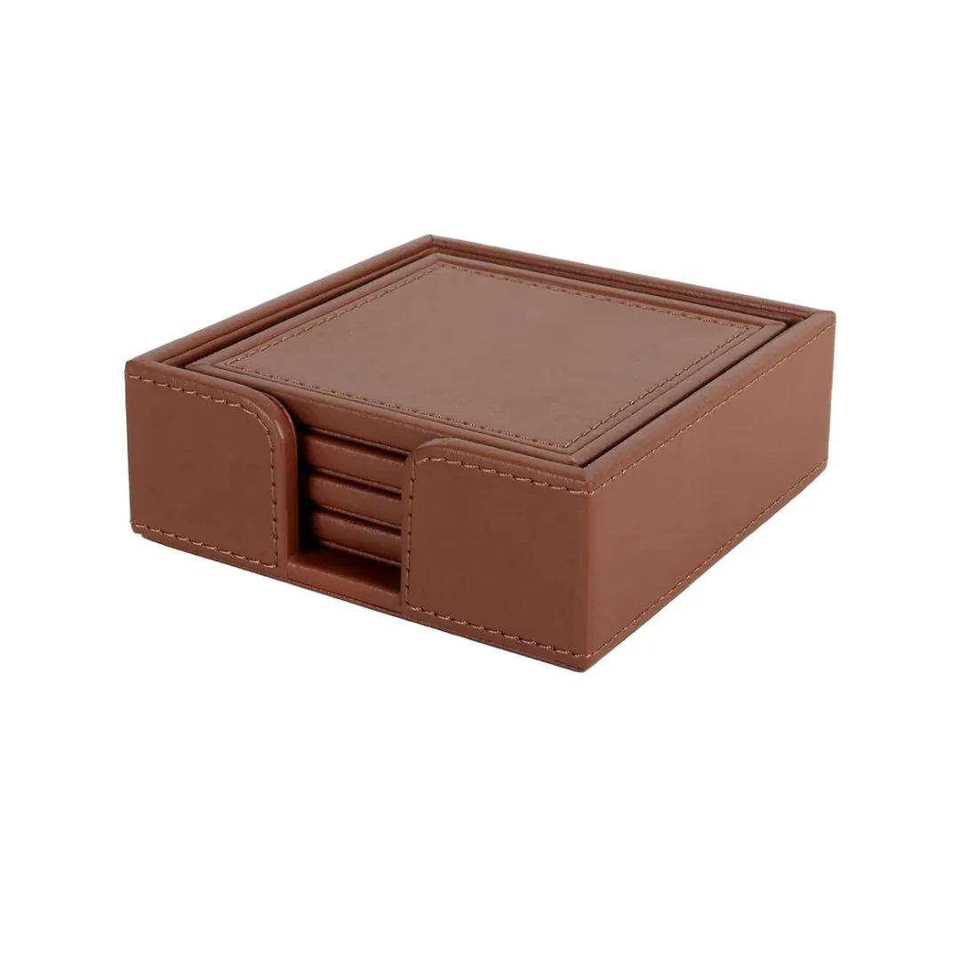 Premium Vegan Leather Coasters (10.2L x 10.2W) - Image 2