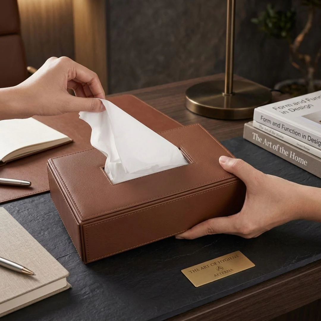 Premium Vegan Leather Tissue Holder - Image 2