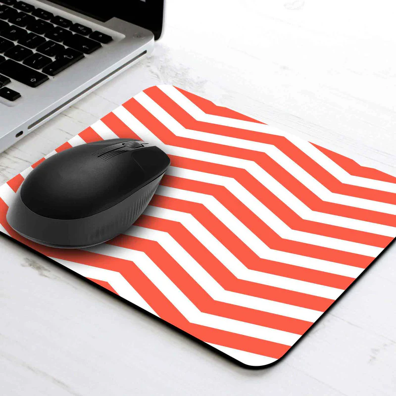 Wave Red Mouse Pad