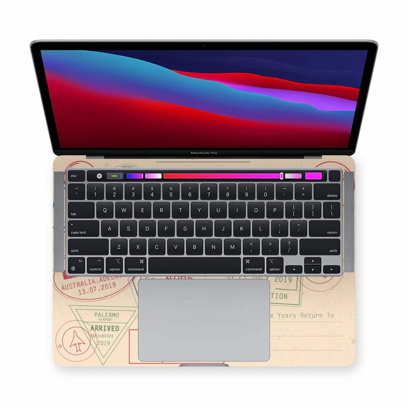 Macbook Retro Stamps Laptop Skins - Image 2