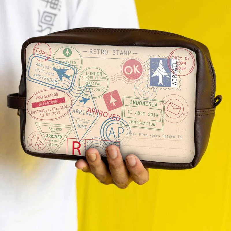 Retro Stamps Utility Pouch