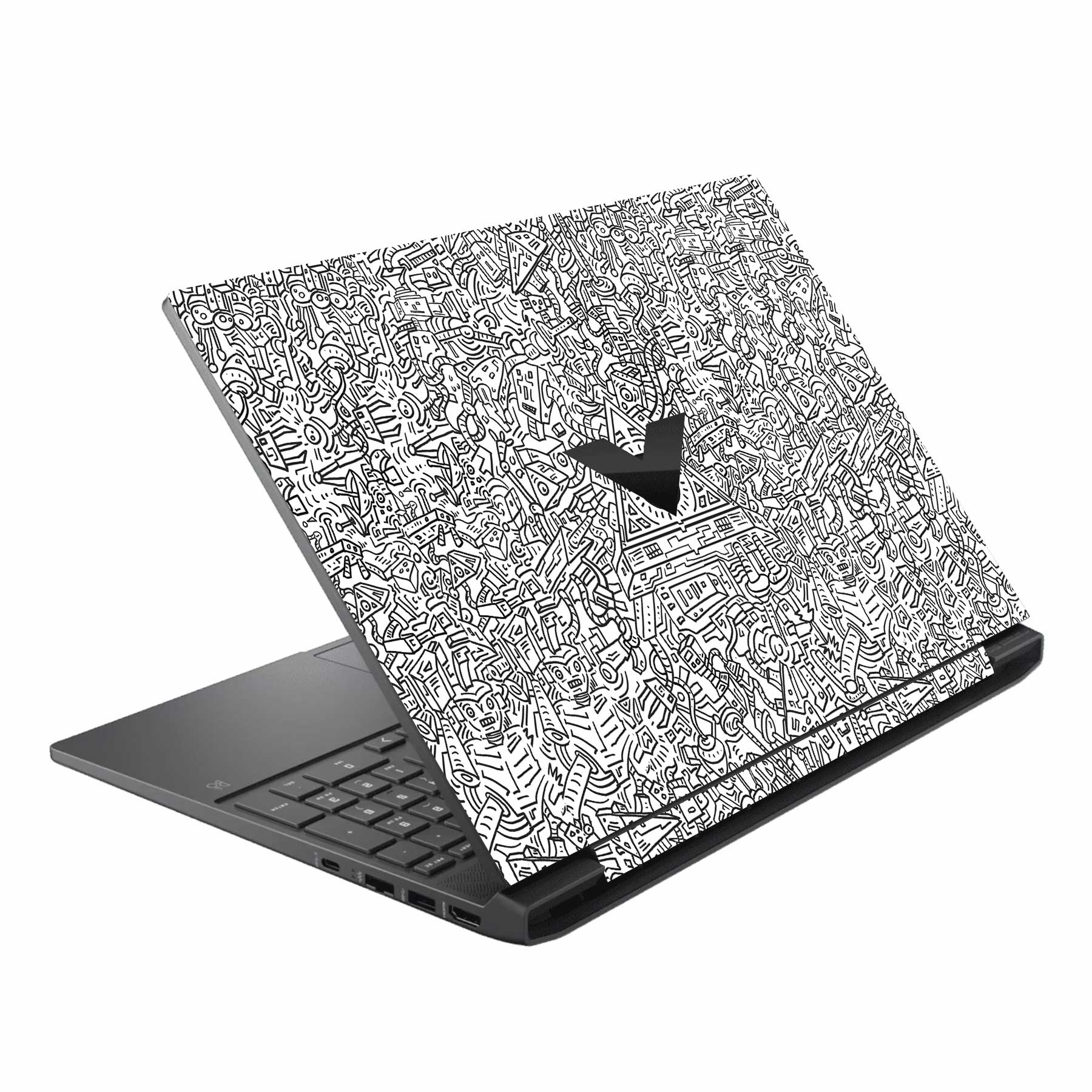 Robotic Doodle Laptop HP Victus Laptop Skin