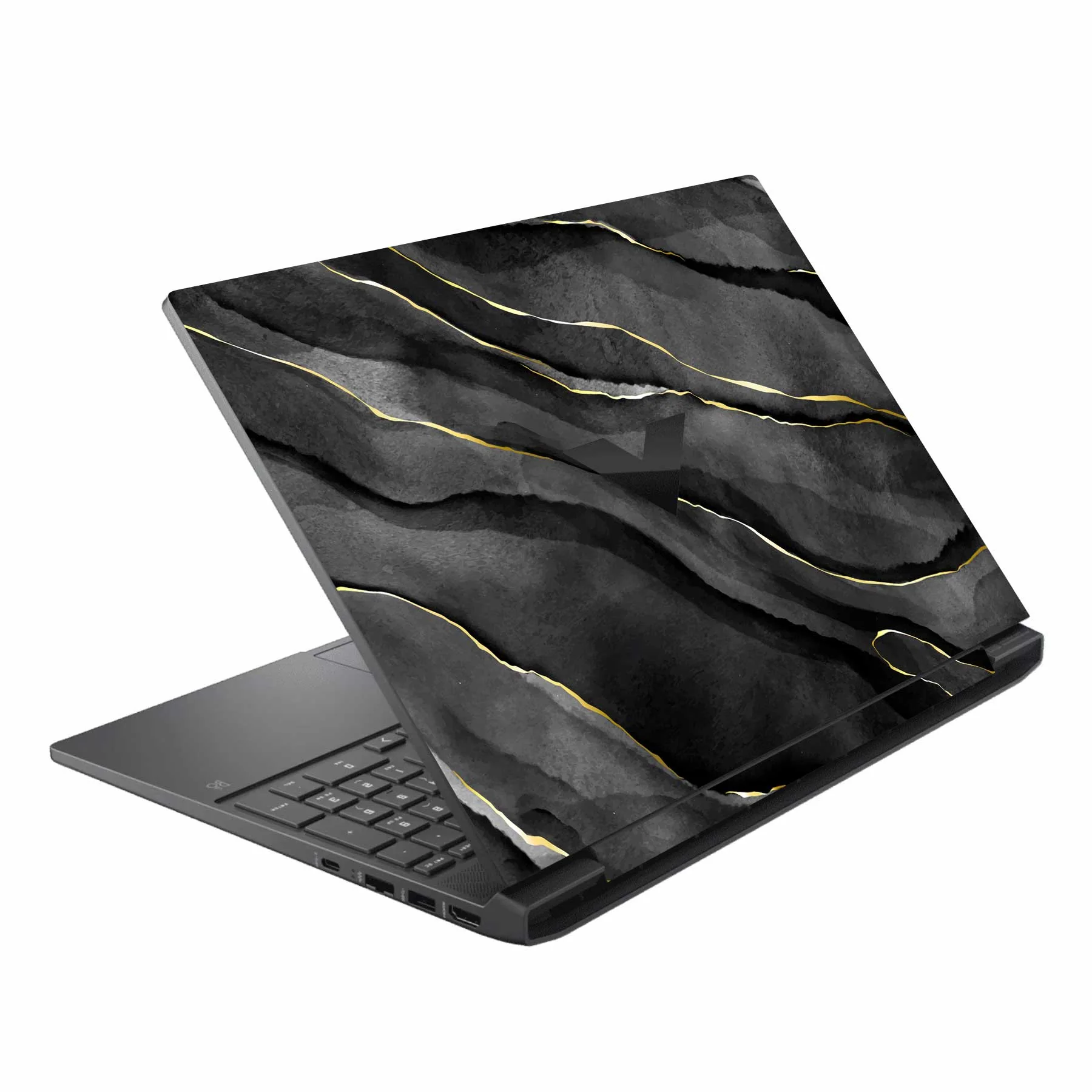 Royal Black Marble HP Victus Laptop Skin