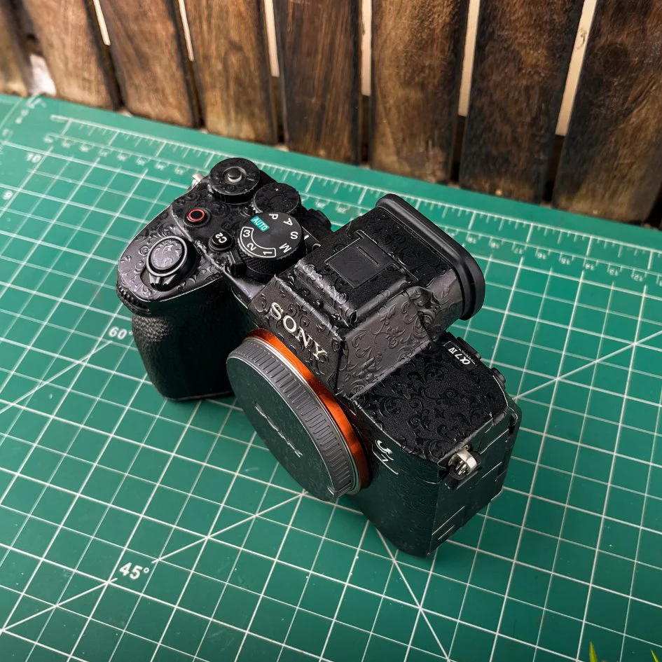 Royal Black Textured Camera Skins - Image 3
