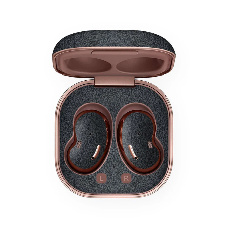 Black Leather Skin For Samsung Buds Live