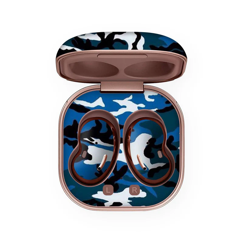Blue Camo Skin For Samsung Buds Live