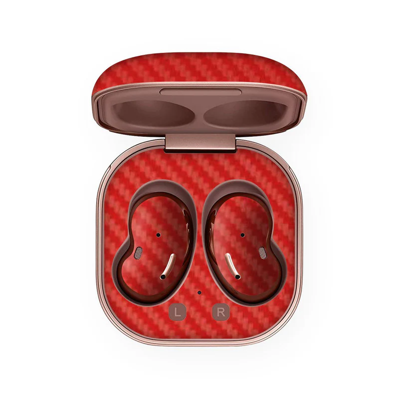 Red Carbon Skin For Samsung Buds Live