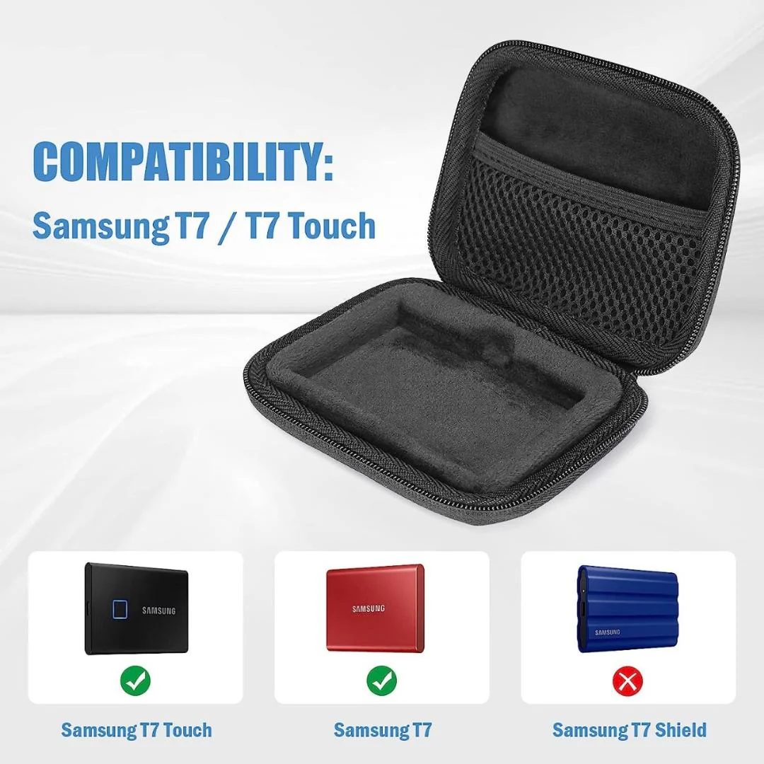 Samsung T7 and T7 Touch SSD Organizer - Black Hard EVA Case - Image 4