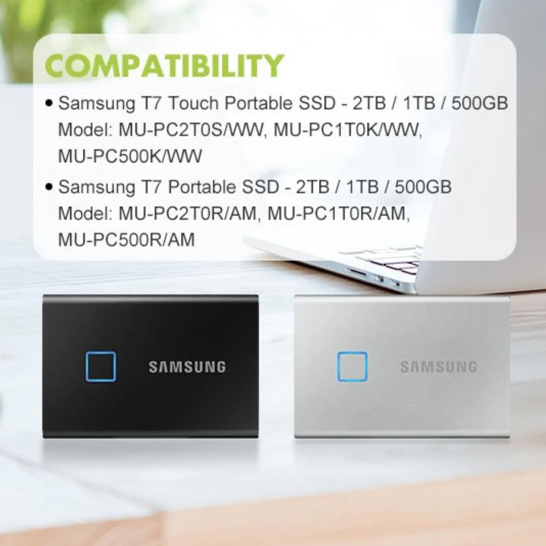Samsung T7 and T7 Touch SSD Organizer - Black Hard EVA Case - Image 5