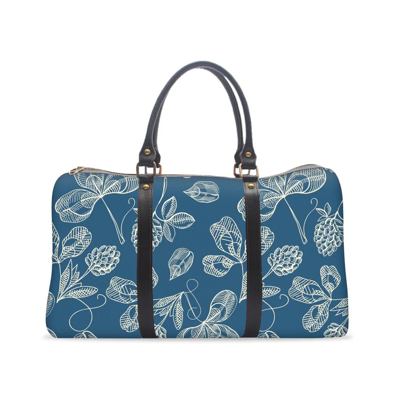 Seamless Blue Floral Gym Bag