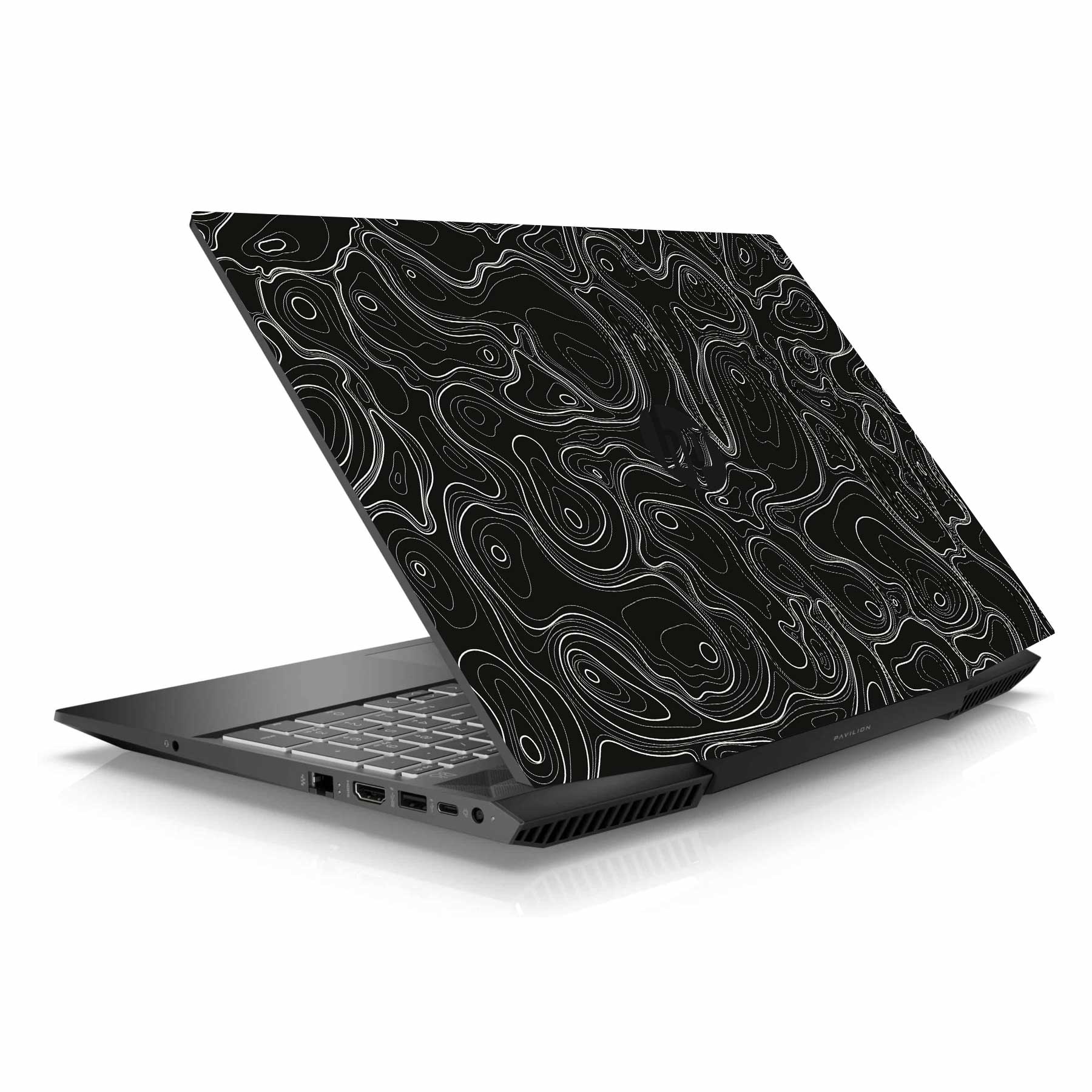 Colourful Topography Black HP Pavilion Gaming 15 EC Series Laptop Skin