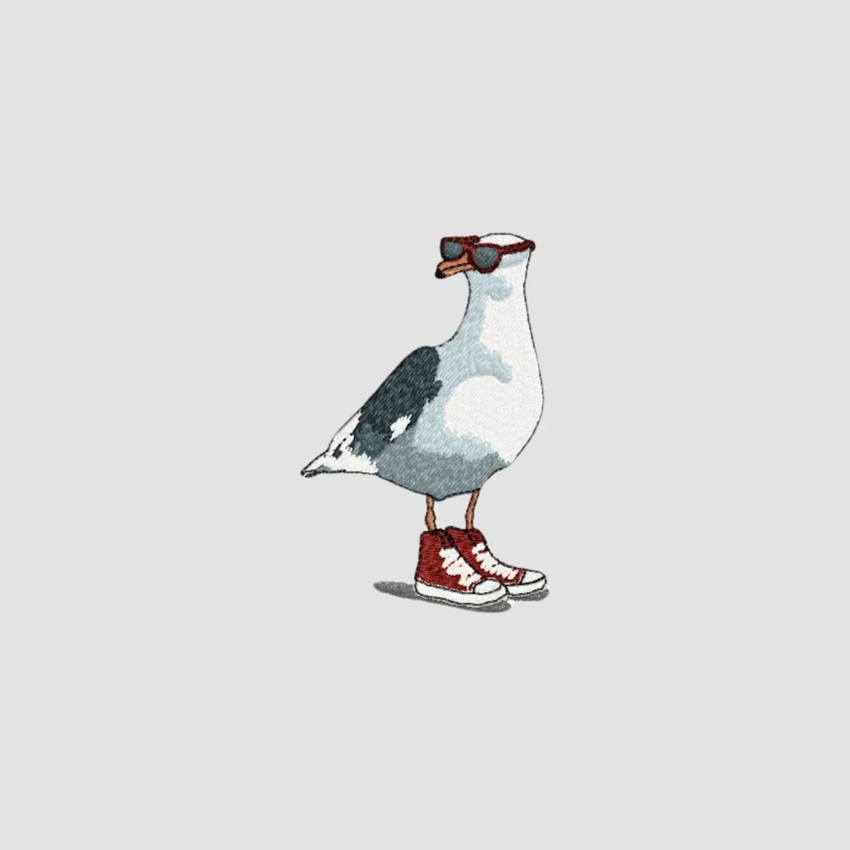Seagull Embroidered White Oversize T-Shirt - Image 2