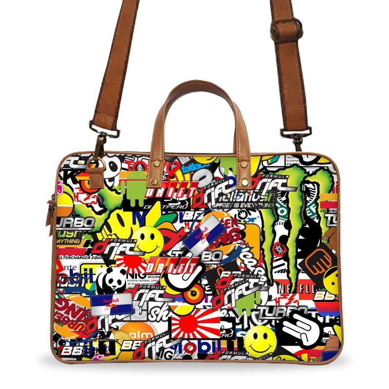 Sticker Bomb Deluxe Laptop Bag - Image 3