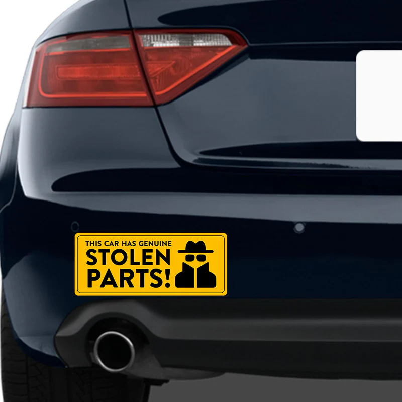 Stolen Parts 2 Car Bumper Sticker - Image 2