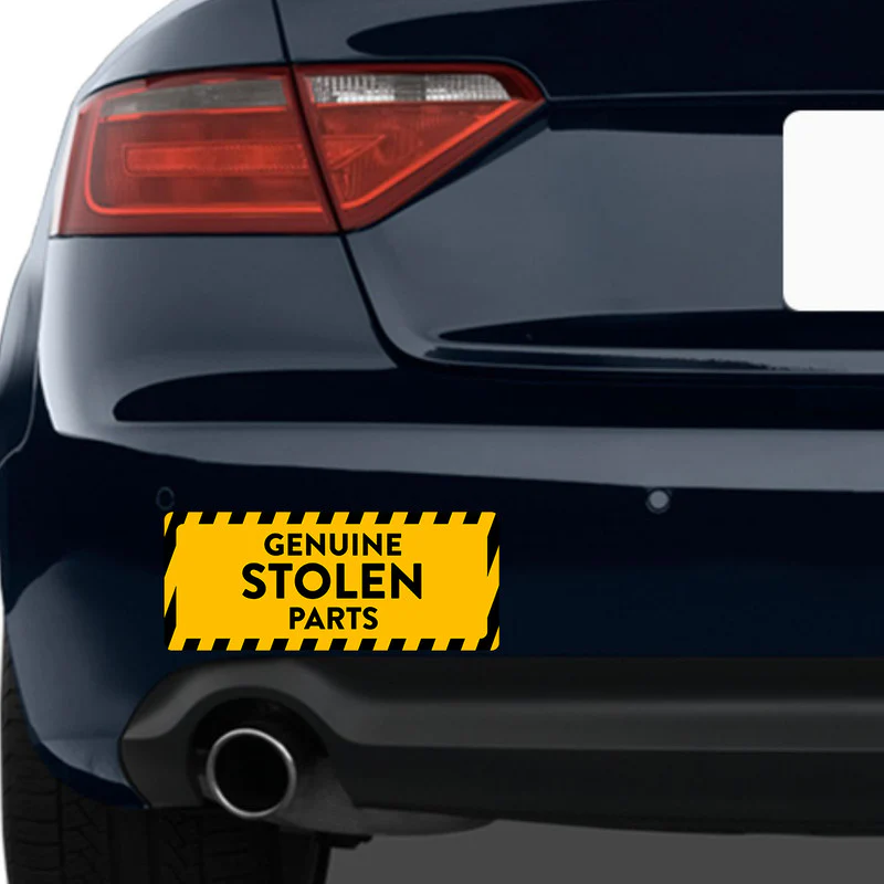 Stolen Parts Car Bumper Sticker - Image 2