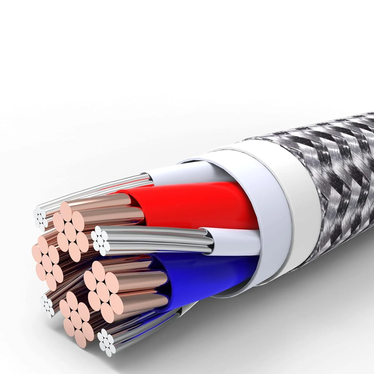 Nylon Braided 65W Charger Cable - 3 in 1 1200 mm Fast Charging Data Cable - Image 3