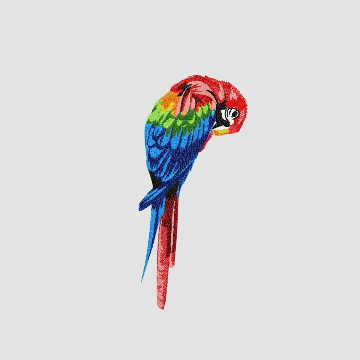 Parrot Embroidered White Oversize T-Shirt - Image 2