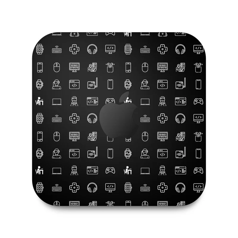 Tech Icons Black Skin For Apple Mac Mini