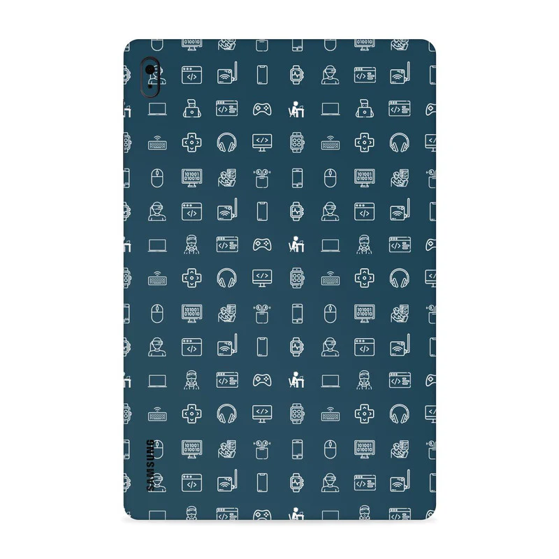 Tech Icons Dark Blue Tab Skin