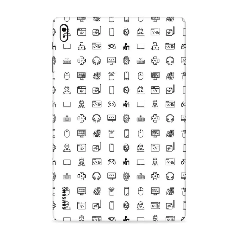 Tech Icons White Tab Skin
